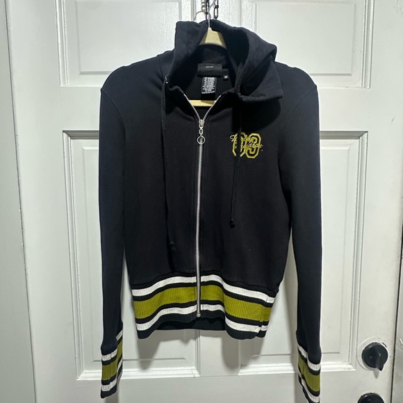 Y2K Harley-Davidson Zip Hoodie Jacket Black M Rhinestones Bikercore Punk Prep - Picture 6 of 7